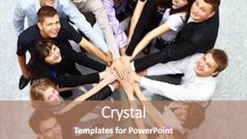  Presentation with people - Theme with hands together in a circle background and a  colored foreground