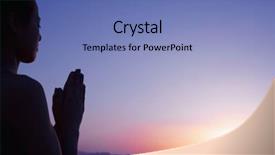  Presentation with prayer hands - Presentation theme with hands together in prayer background and a teal colored foreground