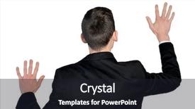  Presentation with touch screen accessible for disable students - Presentation theme featuring hands touching - business man touch imaginary screen background and a wine colored foreground