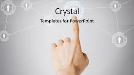  Presentation with business networking - PPT theme enhanced with hands touching - business technology internet and networking background and a light gray colored foreground