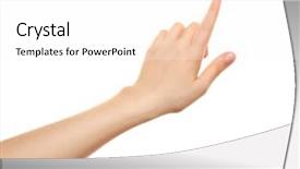  Presentation with waiter hand in white glove - Beautiful PPT theme featuring hands touching - female hand on white background backdrop and a white colored foreground