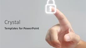  Presentation with connection - Amazing presentation design having hands touching button screen interface backdrop and a light gray colored foreground