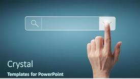  Presentation with data protection globe - Slides enhanced with hands-touching-button-screen-interface background and a ocean colored foreground