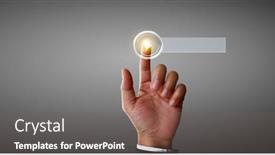  Presentation with connection - Presentation consisting of hands-touching-button-screen-interface background and a gray colored foreground