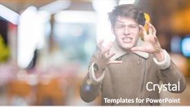  Presentation with winter - Slide set having hands trying to strangle yelling background and a  colored foreground