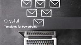  Presentation with laptop - Presentation theme featuring hands-typing-on-a-laptop background and a gray colored foreground