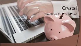  Presentation with rock band hands - Audience pleasing PPT layouts consisting of hands typing on laptop computer backdrop and a mint green colored foreground