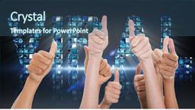  Presentation with viral - Audience pleasing slides consisting of digital screens in blue backdrop and a ocean colored foreground