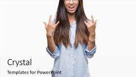  Presentation with asian music - Audience pleasing theme consisting of hands up music star backdrop and a white colored foreground