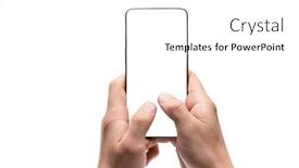  Presentation with smartphone - PPT layouts featuring hands-using-smartphone-isolated background and a white colored foreground