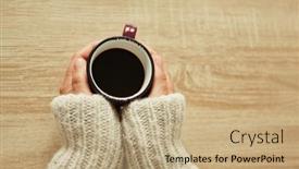  Presentation with black hands - Slide deck enhanced with hands-warm-up background and a coral colored foreground