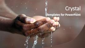  Presentation with pouring water - Slide deck having hands washing concept water pouring background and a gray colored foreground