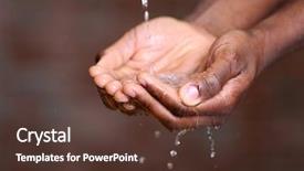  Presentation with pouring water - PPT layouts consisting of hands washing concept water pouring background and a tawny brown colored foreground