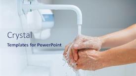  Presentation with bathroom - Theme consisting of hands-washing-under-the-faucet background and a lemonade colored foreground