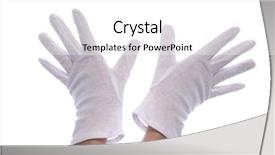  Presentation with waiter hand in white glove - Slides featuring hands wearing white gloves isolated background and a white colored foreground