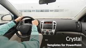  Presentation with young business people - Slide set with hands wheel - transport business trip destination background and a wine colored foreground