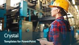  Presentation with manufacturing plant - PPT layouts having hands while working in manufacturing background and a ocean colored foreground