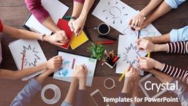  Presentation with hands holding - Audience pleasing presentation consisting of hands while working on project backdrop and a tawny brown colored foreground