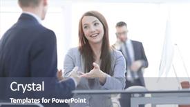  Presentation with shaking hands - Theme consisting of hands with a business partner background and a ocean colored foreground