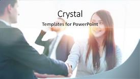  Presentation with shaking hands - Slide deck with hands with a business partner background and a white colored foreground