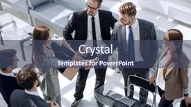  Presentation with shaking hands - Amazing slides having hands with a new employee backdrop and a ocean colored foreground