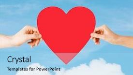  Presentation with heart health - Amazing slide set having hands with big red heart backdrop and a light blue colored foreground