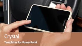  Presentation with car accident cell phone - Beautiful PPT layouts featuring hands with cell phone driving backdrop and a coral colored foreground