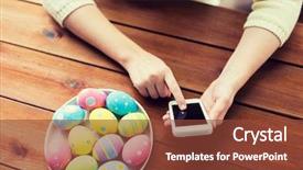  Presentation with holidays - Cool new theme with hands with colored easter egg backdrop and a  colored foreground