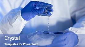  Presentation with petri dish - Presentation with hands with glass and chemical background and a teal colored foreground