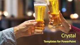  Presentation with close up of beef tartar - Presentation having hands with glasses blurred bar background and a tawny brown colored foreground