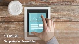  Presentation with art stem education science technology - Beautiful slide set featuring hands with graph and text backdrop and a coral colored foreground