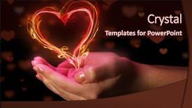  Presentation with black hands - Amazing PPT theme having hands with heart-shaped smoke backdrop and a wine colored foreground