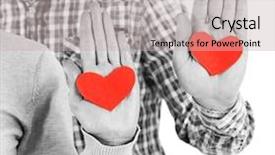  Presentation with hearts - Colorful slide deck enhanced with hands with hearts close up backdrop and a soft green colored foreground