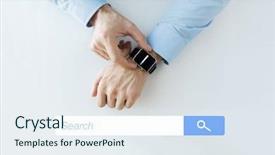  Presentation with smartwatch - Amazing presentation having browsers - hands with internet browser search backdrop and a sky blue colored foreground