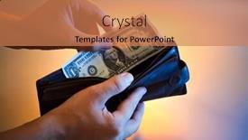  Presentation with last - Presentation with hands with last dollar in wallet background and a coral colored foreground