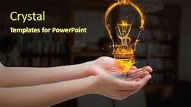  Presentation with light fire - PPT layouts with hands with light fire icon over in the living room background and a wine colored foreground