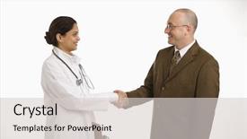  Presentation with indian woman - Audience pleasing presentation theme consisting of hands with man in business backdrop and a light gray colored foreground