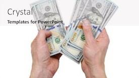  Presentation with money - Amazing presentation theme having hands-with-money-isolated backdrop and a white colored foreground