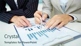  Presentation with female - Theme consisting of diagram agenda - image of female hands background and a sky blue colored foreground