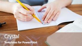  Presentation with school professional learning community - Slides with hands with ruler and pencil background and a red colored foreground