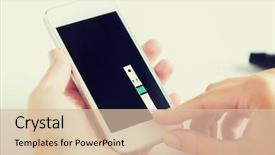  Presentation with home health care - PPT theme consisting of hands with smartphone and test background and a lemonade colored foreground