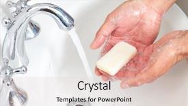  Presentation with soap - PPT layouts featuring hands with soap and water background and a lemonade colored foreground