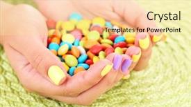  Presentation with colorful hands - Presentation theme with hands with stylish colorful nail background and a blonde colored foreground