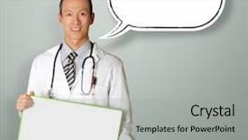  Presentation with thought - Colorful presentation enhanced with hands with thought bubble template backdrop and a light gray colored foreground