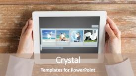  Presentation with iot agriculture technology concept man - Cool new PPT theme with hands with video gallery slideshow backdrop and a coral colored foreground