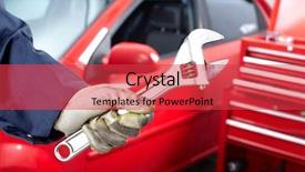  Presentation with mechanic shop - PPT layouts having hands with wrench mechanic auto background and a  colored foreground