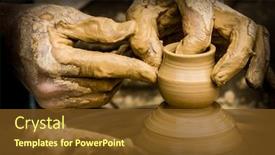  Presentation with clay - Slide deck consisting of hands-working-clay-on-potter background and a tawny brown colored foreground