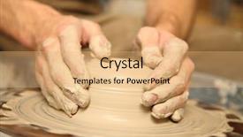  Presentation with pottery - Colorful theme enhanced with hands working on pottery wheel backdrop and a  colored foreground