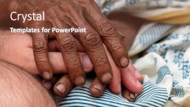  Presentation with old west - Presentation design featuring hands-young-and-old background and a tawny brown colored foreground