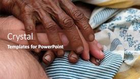  Presentation with old west - Slide set having hands-young-and-old background and a tawny brown colored foreground